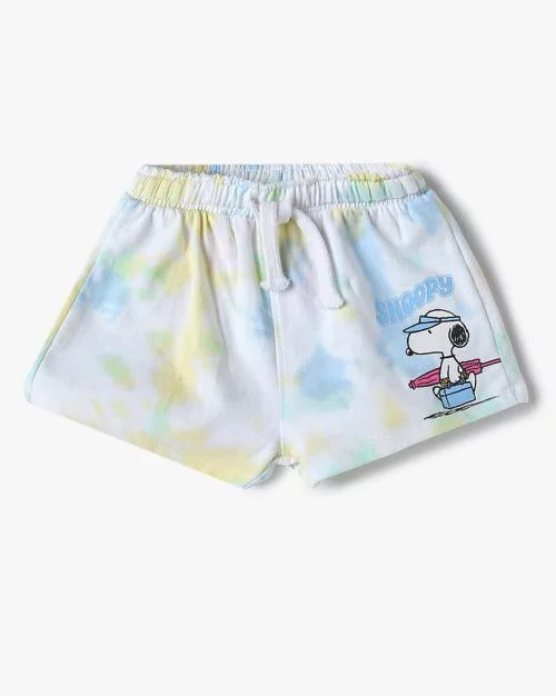 Girls Snoopy Print Regular Fit Shorts