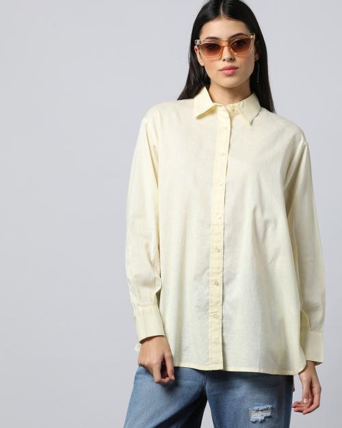 Women Shirt with High-Low Hems
