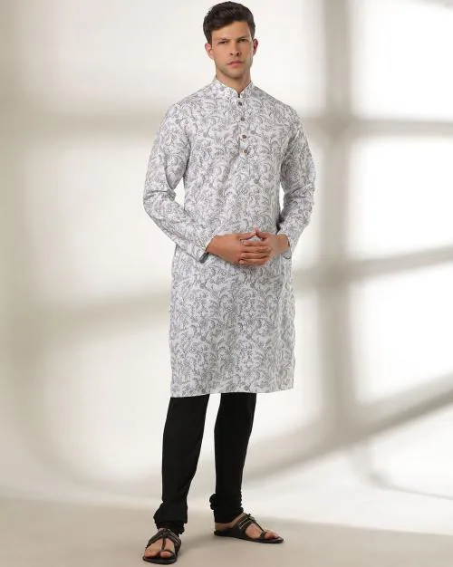 Printed Slim Fit Kurta with Insert Pocket