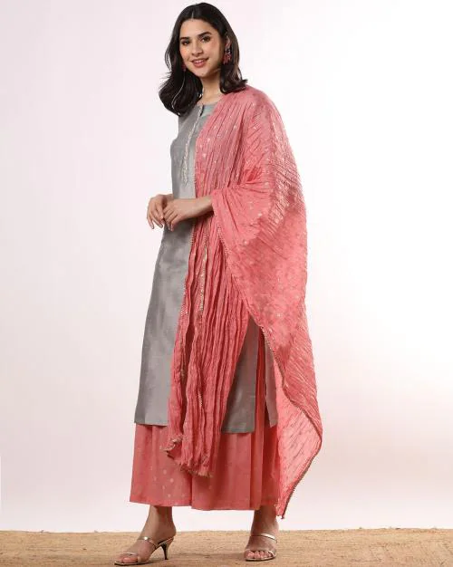 Foil Print Sharara Suit Set