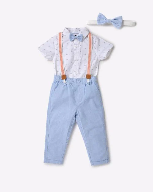 Printed Shirt & Trousers with Bow Tie & Suspenders