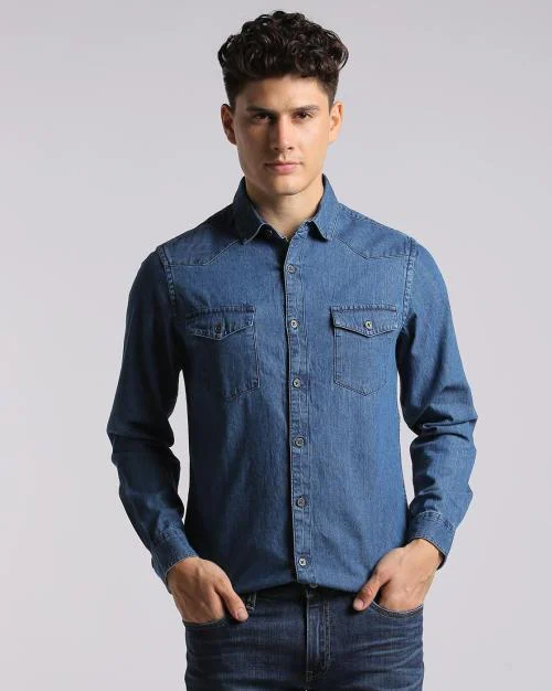 Buy Denim Shirt with Flap Pockets Online at Best Prices in India - JioMart.