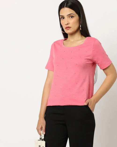 Heathered Round-Neck T-Shirt
