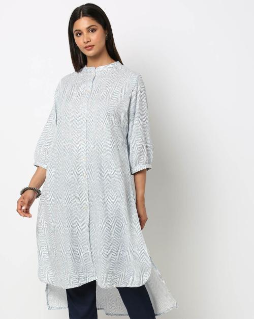 Printed High-Low Straight Kurta