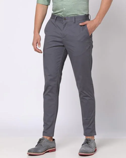 Straight Fit Flat-Front Trousers