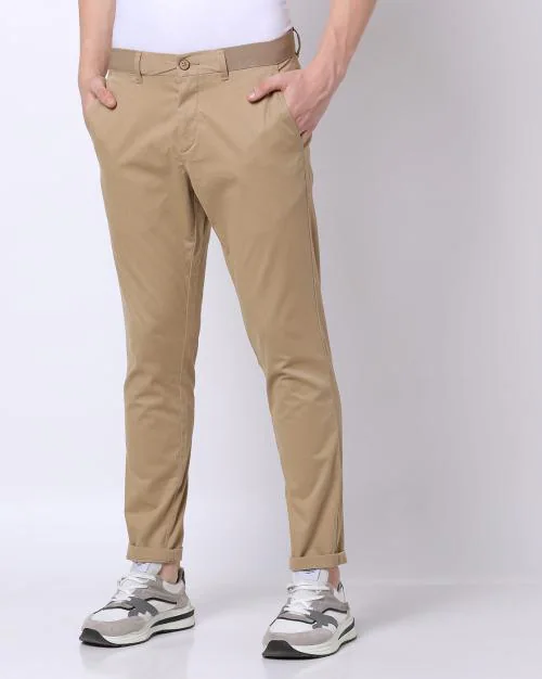 Flat-Front Chinos with Insert Pockets