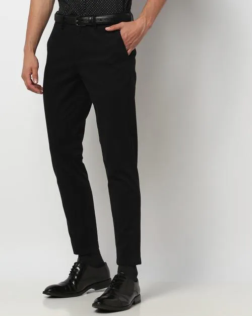 Buy FlatFront Tapered Fit Trousers Online at Best Prices in India