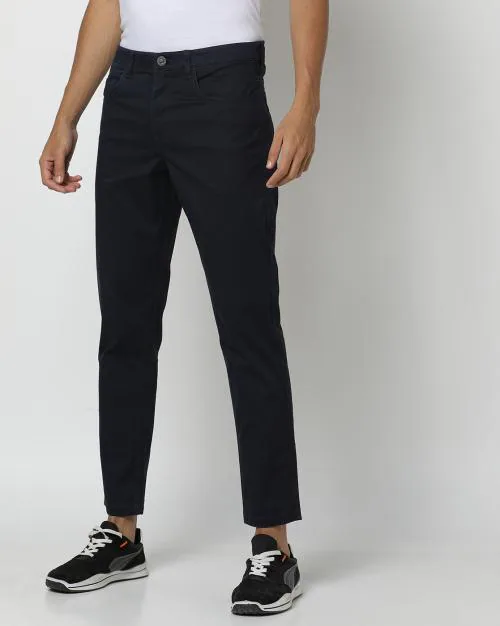 Flat-Front Trousers with Belt Loops