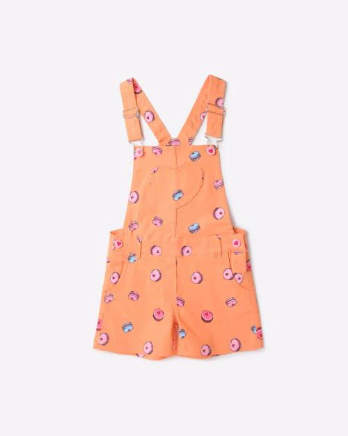 Printed Dungarees with Applique