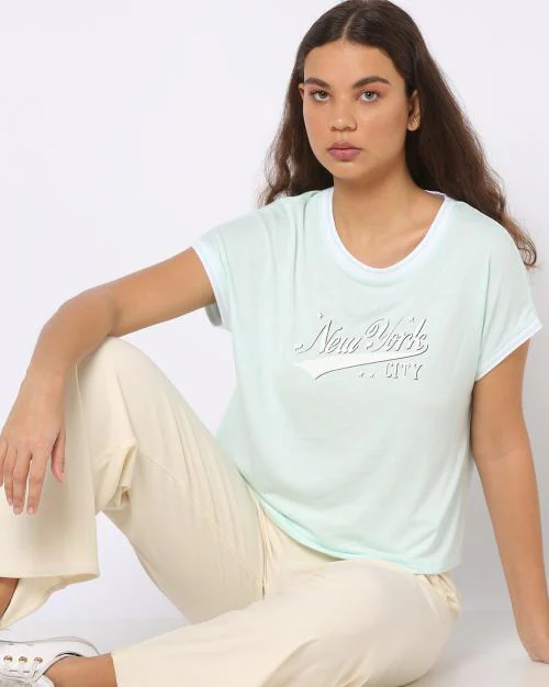 Typographic Print Crew-Neck T-Shirt