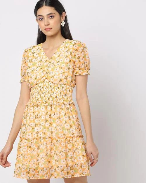 Floral Print Tiered Dress