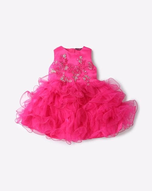 Floral Embroidered Tulle Dress