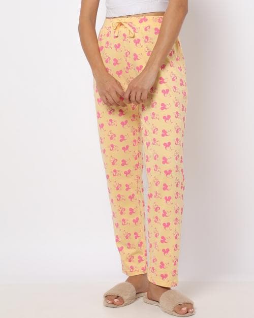 Mickey Mouse Print Pyjamas with Drawstring Waist