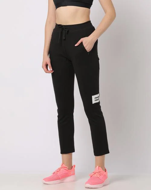 Women Fitted Track Pants with Drawstring Waist
