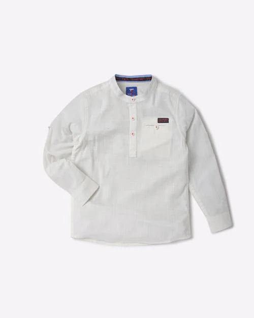 Half-Placket Shirt with Welt Pocket