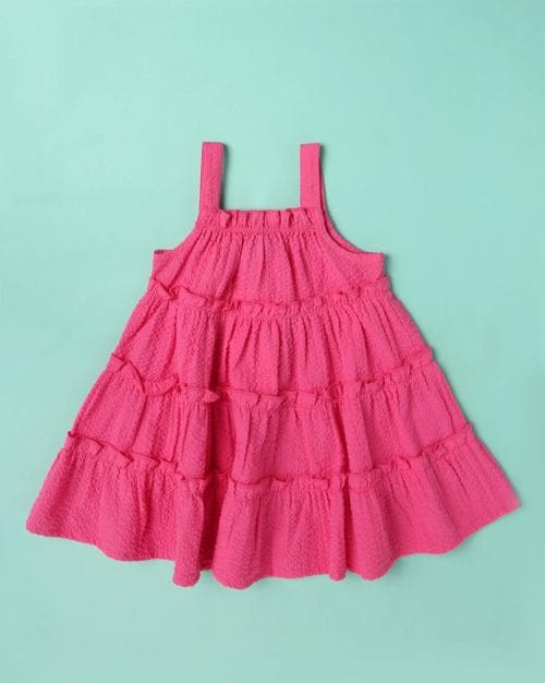 Square-Neck Tiered Dress