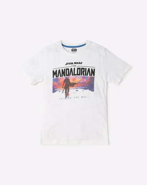 Mandalorian Print Crew-Neck T-Shirt