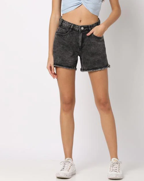 High-Rise Denim Shorts