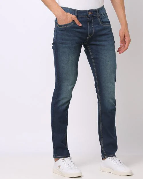 Men Mid-Wash Slim Fit Jeans