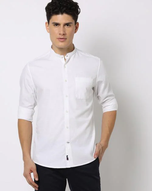 Buy Slim Fit Shirt with Patch Pocket Online at Best Prices in India ...