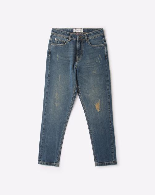 Boys Lightly Distressed Slim Fit Jeans