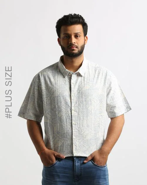 Tribal Print Seersucker Shirt