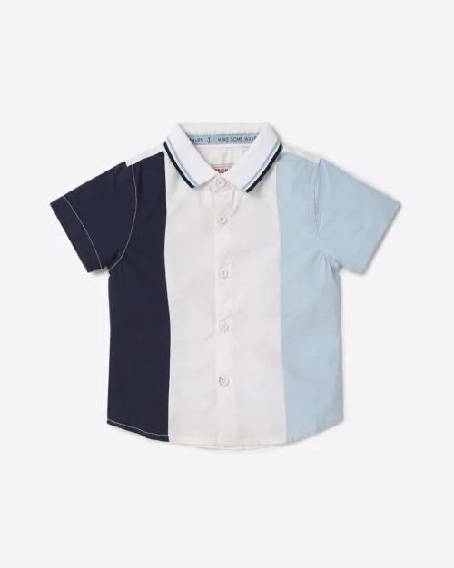 Colourblock Cotton Shirt