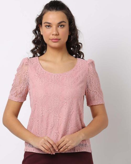 Buy Lace RoundNeck Top Online at Best Prices in India JioMart.