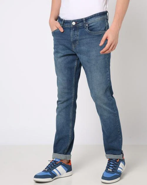 Mid-Rise Straight Fit Jeans
