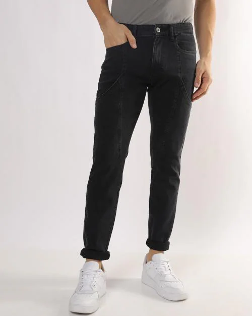 Men Panelled Slim Fit Jeans