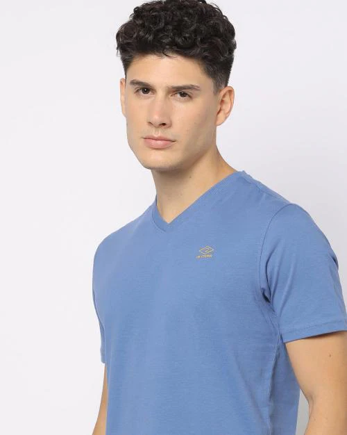 Buy Regular Fit VNeck TShirt with Placement Brand Print Online at Best Prices in India JioMart.