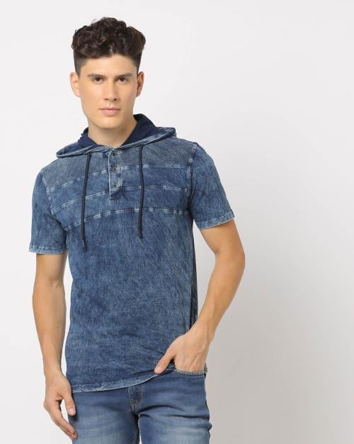 Regular Fit Washed Hooded T-Shirt