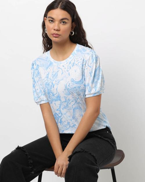 Printed Fitted Crew-Neck T-Shirt