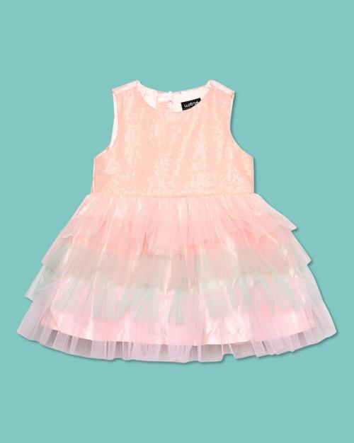 Embellished Fit & Flare Tulle Dress