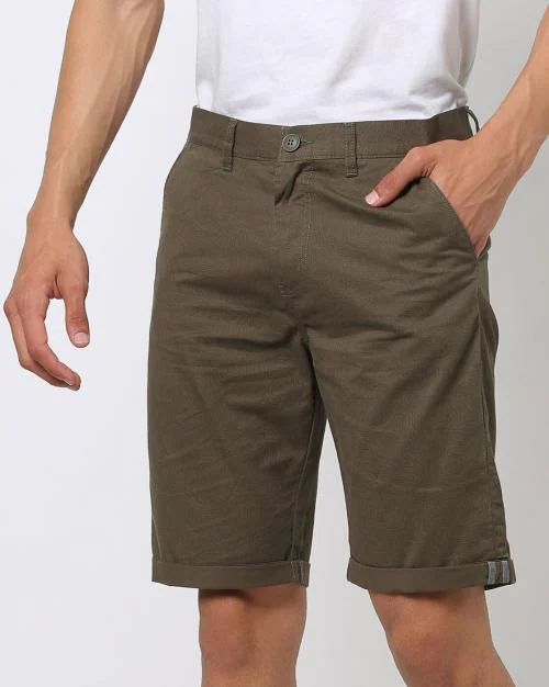 Printed Cotton Shorts with Insert Pockets