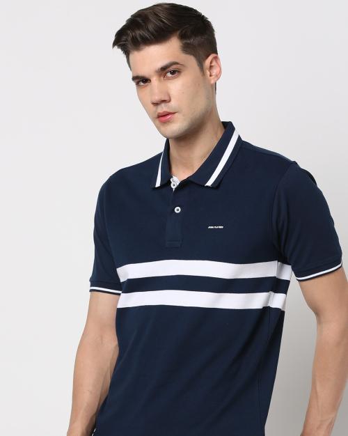 Buy Striped Slim Fit Polo TShirt Online at Best Prices in India JioMart.