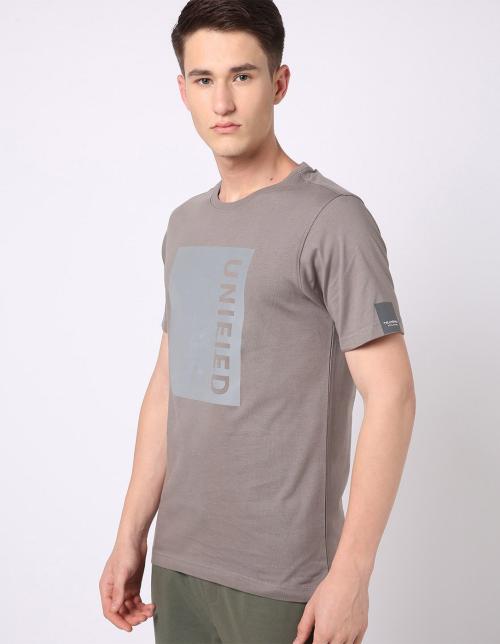 Regular Fit Typographic Print Crew-Neck T-Shirt