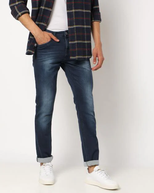 Men Mid-Wash Slim Fit Jeans