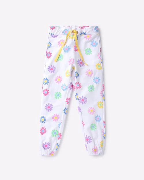 Floral Print Cotton Joggers