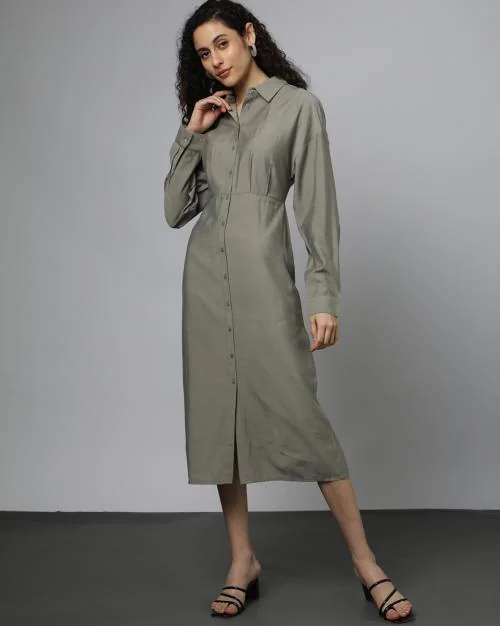Women Button-Down Shirt Dress