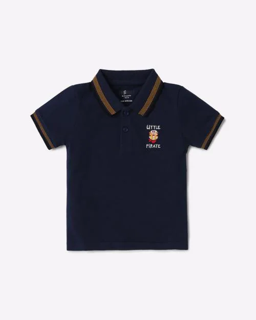 Embroidered Cotton Polo T-Shirt