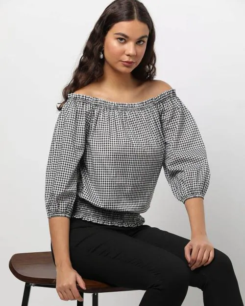 Printed Off-Shoulder Top