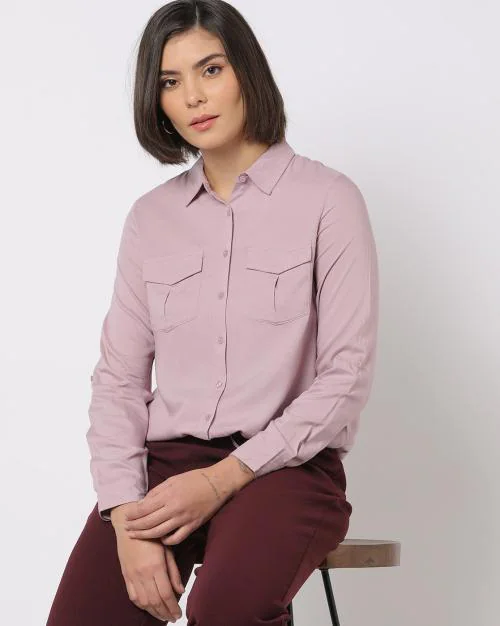 Cotton Shirt with Flap Pockets