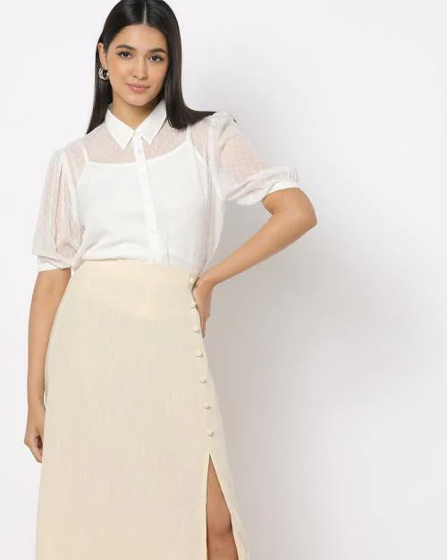 Dobby Weave Shirt with Slip