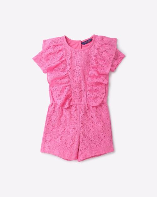 Lace-Dungarees with Ruffles