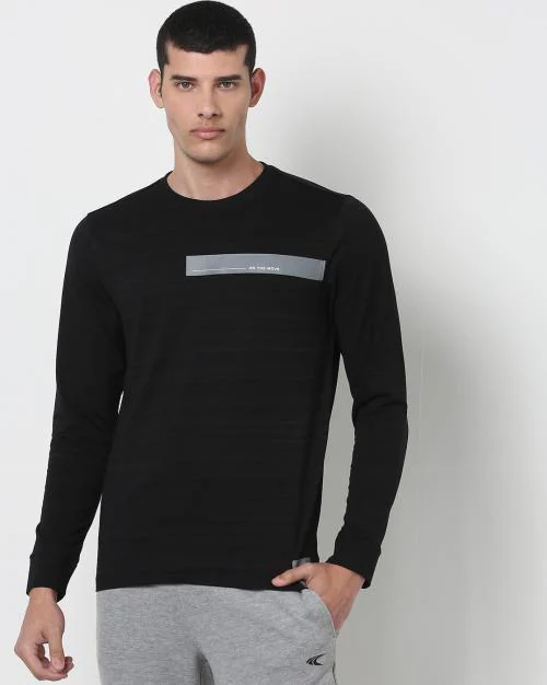 Regular Fit Crew-Neck T-Shirt with Stripe
