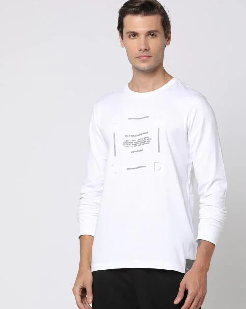 Regular Fit Typographic Print Crew-Neck T-Shirt