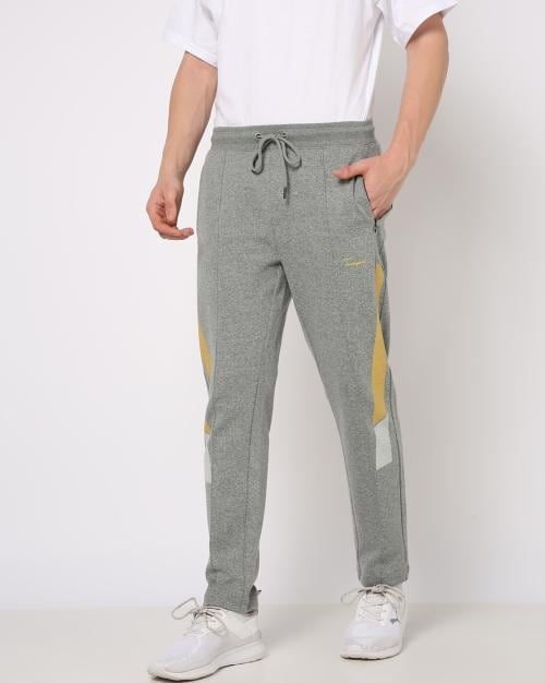 Men Heathered Straight Track Pants