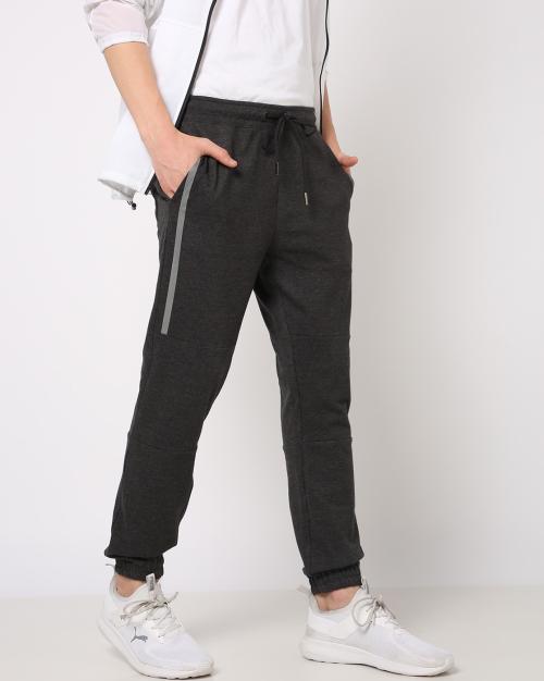 Men Heathered Drawstring Waist Joggers