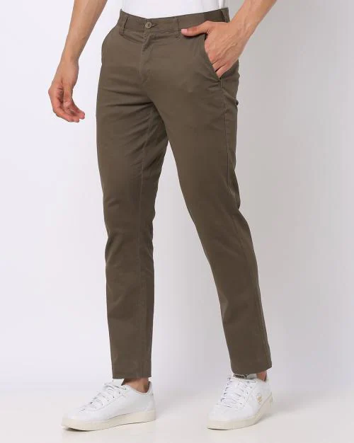 Slim Fit Flat-Front Trousers